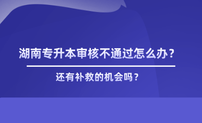 湖南专升本审核不通过怎么办？有补救吗.png