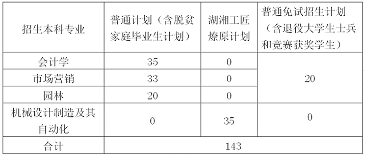 招生专业及招生计划