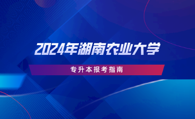 2024年湖南农业大学专升本报考指南.png