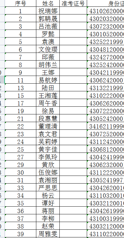 湖南工程学院2021年专升本已缴纳考试费学生名单