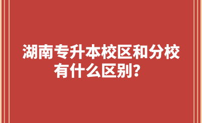 湖南专升本校区和分校有什么区别？.png