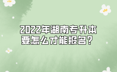 2022年湖南专升本要怎么才能报名？.png