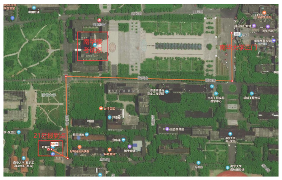 南华大学船山学院 2022 年“专升本”考试考点示意图