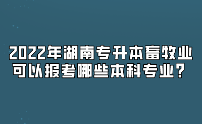 2022年湖南专升本畜牧业可以报考哪些本科专业？.png