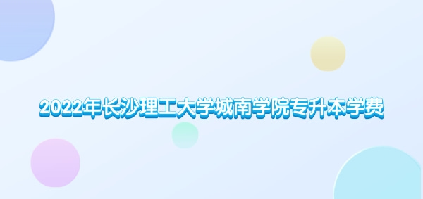 2022年长沙理工大学城南学院专升本学费