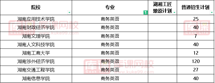 2022湖南商务英语专升本招生院校