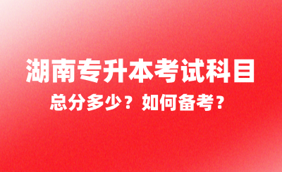 2025年湖南专升本考试科目总分多少？如何备考？