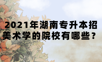 2021年湖南专升本招美术学的院校有哪些？(图1)