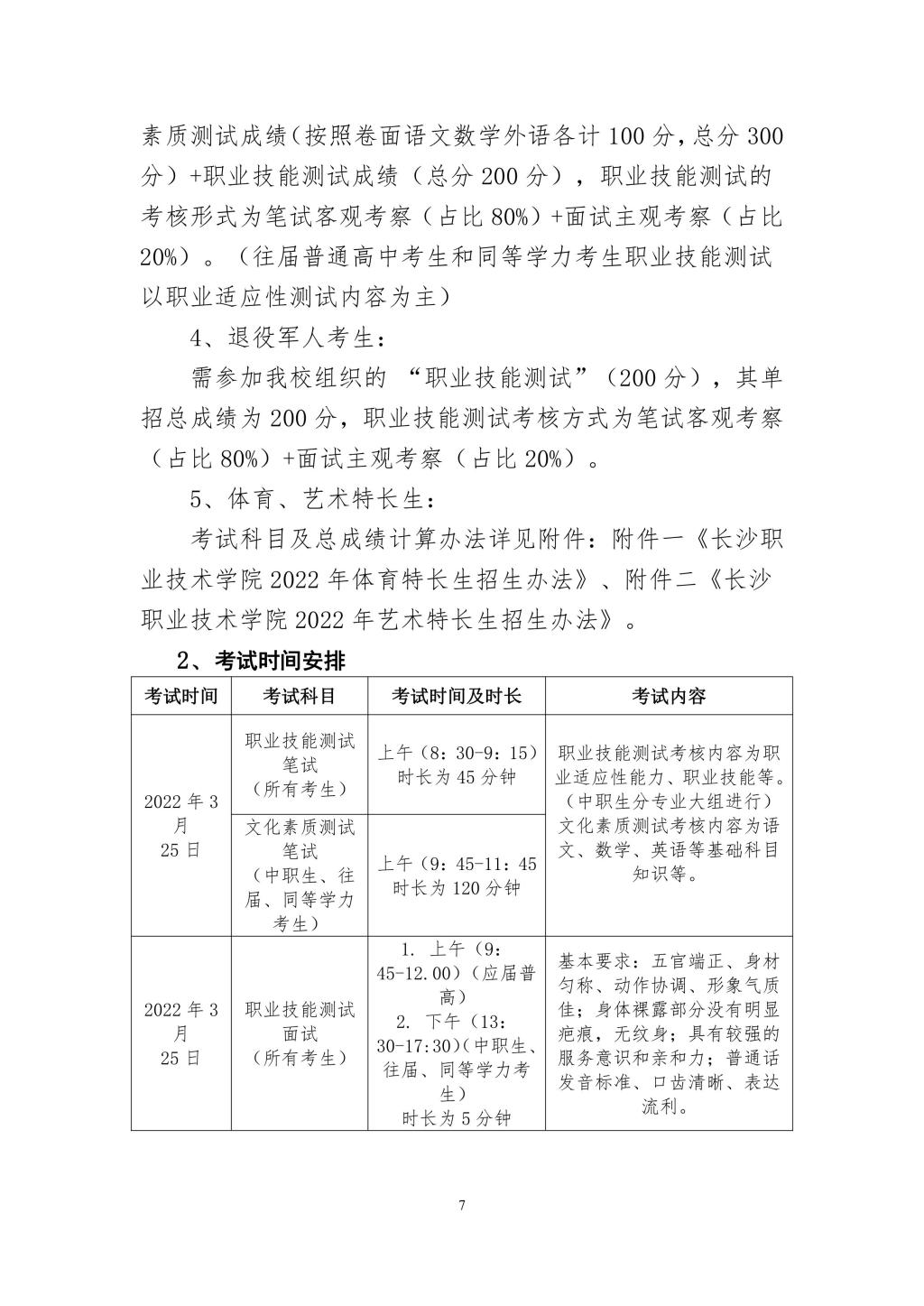 长沙职业技术学院2022年单独招生简章(图7)