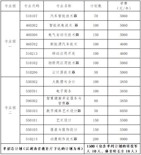 2024年湖南省各高职院校单招计划及专业汇总(图68)