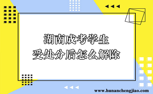 湖南成考学生受处分后怎么解除