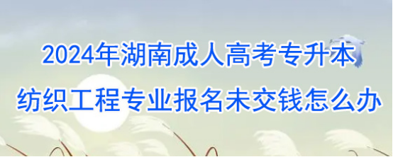 2024年湖南成人高考专升本纺织工程专业报名未交钱怎么办？(图1)