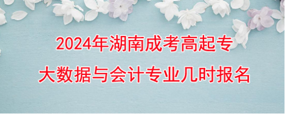 2024年湖南成考高起专大数据与会计专业几时报名?(图1)